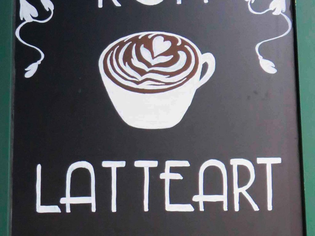 blackboard latte art coffee cult